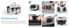 Cat Carrier for 2 Cats, Collapsible Soft Sided Pet XL Crate for Large Mudium Car Travel Portable Bag for Long Trips Ride