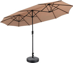 13Ft Large Patio Umbrella with Base Outdoor Double-Sided Market Extra Large Table Umbrella Easy Crank for Yard, Poolside