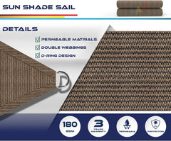 17' x 28' x 32.8' Sun Shade Sail Right Triangle Outdoor Canopy Cover UV Block for Backyard Porch Pergola Deck Garden Patio