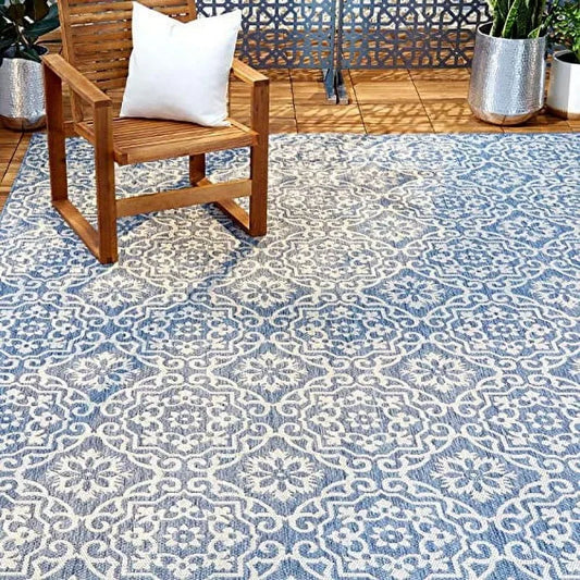 New York Patio Country Danica Transitional Geometric Indoor/Outdoor Area Rug,  9'2"x12'5"