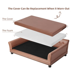 Heavy Duty Pet Sofa Large Raised Dog Bed Cushioned Sofa Softly Pet Cat Bed Puppy Sofa Couch Lounge Bed