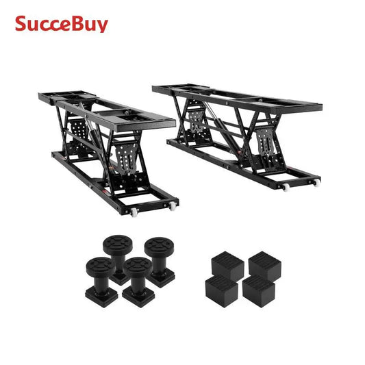 SucceBuy Car Lift Portable Car Lift with Extended-Length Plates Height Heavy-duty Carbon Steel Truck Lift with Unit Auto