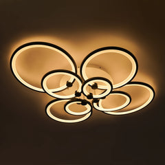 Modern LED Ceiling Light Fixture with Remote Control, Clear Acrylic Shade, Semi Flush Mount Ceiling Light Chandelier 8 Head