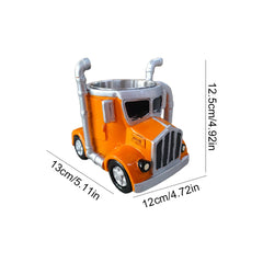 200-250ml Funny Semi-Truck Coffee Mugs Stainless Steel Drinkware Cups Handcrafted Water Bottle Resin Beer Mug for Novelty Gift