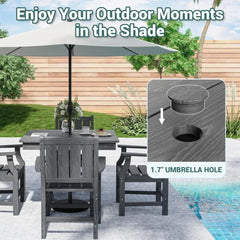 5 PCS Outdoor Dining Set,Outdoor Table and Chairs,Spacious Patio Dining Sets with Elegant Armrest, All-Weather Wood Dining Table