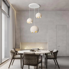 White Modern 3-Lights Pendant Light Concrete Chandelier for Dining Room Kitchen Island Light Hallway Restaurant Hanging Lamp E2