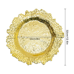 24pcs 13" Chargers Plate Round Gold Salad Reef Plate for Wedding Dinner Decor
