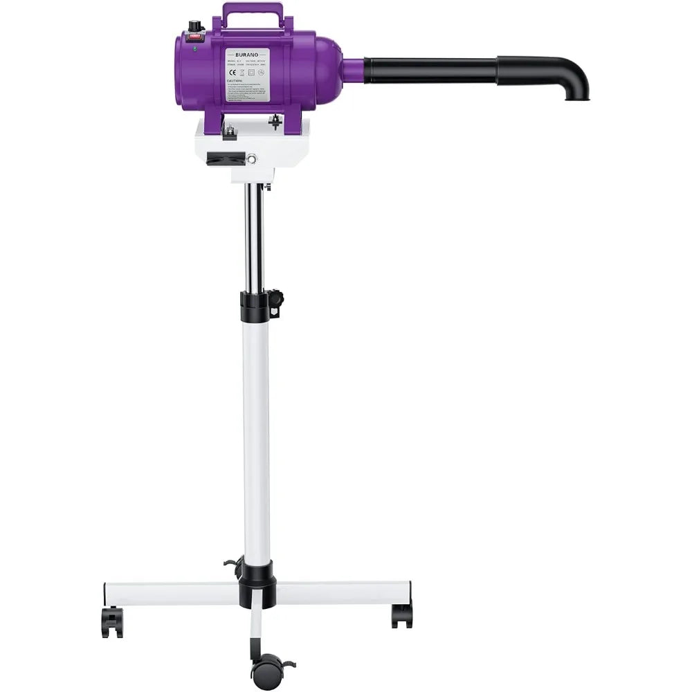 Dog Dryer Stand, 4.3HP Variable Air Speed & Heat Pet Dryer with Stand, High Velocity Dog Pet Stand Grooming Dryer