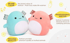 MorisMos 16" Large Axolotl Plush Toy Throw Pillow - Stuffed Animals Toy Giant Soft Hug Squishy and Cuddly Salamander Plushie