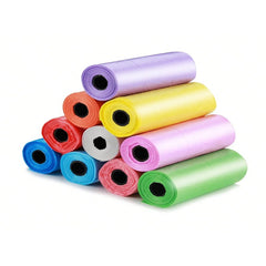10pcs Disposable Colorful Pet Waste Bags For Dogs And Cats Outdoor Cleaning, Portable And Convenient. 15 Bags/roll, Pet Supplies