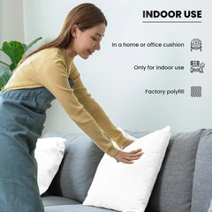 Foamily Throw Pillow Insert 18 x 18 inch (Set of 2) Hypoallergenic 100% Virgin Fiber Bed, Sofa, Couch Decorative Indoor Pillows