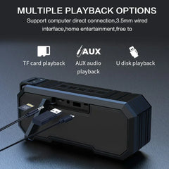 STONEGO Portable Bluetooth Speaker Wireless Flash Light Speaker TWS Bass Stereo IPX7 Waterproof Loudspeaker FM 12H Playtime