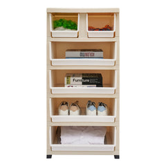 Plastic Drawers Dresser Storage Cabinet with 6 Drawers Closet Organizer Stackable Vertical Clothes Storage for Hallway Entryway