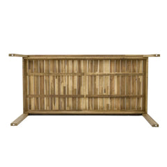 Patio Dining Set Outdoor Dining Table and Chair Set with and Removable Cushions for Patio Backyard Garden Light Teak