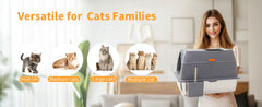 XXL Stainless Steel Cat Litter Box Enclosed Puppy Cat Litter Tray with Lid Large Litter Pan High Wall Side Easy Cleaning Toilet