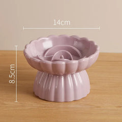 Food Bowl Ceramic Elevated Cats Small Dogs Slow Feed Bowls Anti-choking Pet Eating Feeders Anti-gulping Puppy Supplies