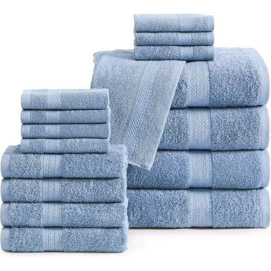 16 Piece Bath Towels - 100% Cotton Towels for Bathroom, Premium Quality Hotel Towels, Highly Soft & Absorbent