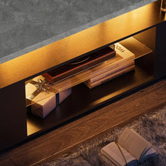LED TV Stand White TV Stands for Living Room Modern TV Stand with Storage for 65/70/75 inche TVs Entertainment Center for Living