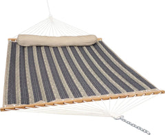 Double Quilted Fabric Hammock with Universal Steel Stand - 450-Pound Capacity - Black Stand