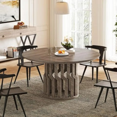 41” Round Wooden Dining Table – Modern Kitchen Table for 4-6 People