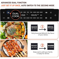 32 QT Extra Large Toaster Oven Air Fryer Combo, 18-in-1 Convection Toaster Oven Countertop with Baking, Dehydrate and Rotisserie