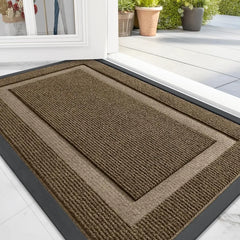 Front Door Mat Indoor Outdoor Entrance, Waterproof All-Season, All-Weather Doormat, Sturdy Natural Rubber, Fade Resistant,