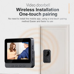 Smart Video Doorbell Camera IR Night Vision Digital Door Viewer 2.4G WiFi 800mAh Battery Magic Door Eye Two-Way Intercom