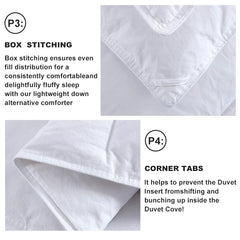 2 Pieces Feather and Down Comforter Queen Size - All Season White Queen Duvet Insert Warmth Bedding Comforters 90x90''