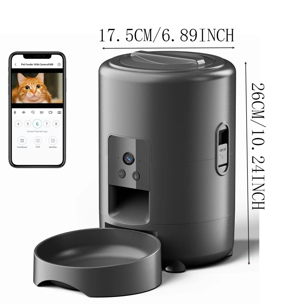 2L Camera Pet Feeder Timing 5V USB Smart Automatic Feeder For Cat WIFI APP Video Intelligent Dry Food Dispenser Dog Feeding Bowl
