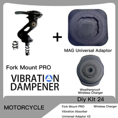 Motorcycle Handlebar Clamp Stem Fork Mount PRO Holder Phone Mount Vibration Dampener MAG Universal Adaptors Wireless Charger