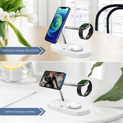 3 in 1 Magnetic Wireless Charger For iPhone 16 15 14 13 12 Fast Charging Station for Apple Watch 10 9 8 7 6 5 4 Airpods 2 3 Pro