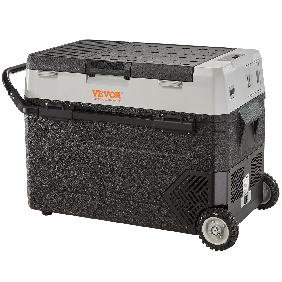 SucceBuy 38L/53L Portable Car Refrigerator Freezer Electric Mini Fridge Ice Box with Wheels Compressor for Camping Outdoor Car