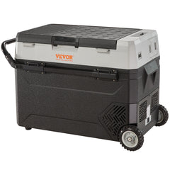 SucceBuy 38L/53L Portable Car Refrigerator Freezer Electric Mini Fridge Ice Box with Wheels Compressor for Camping Outdoor Car