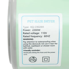 2200W Pet Hair Dryer, Adjustable Design Wind Speed, Electric Dog Cat Hair Dryer, Pet Drying Machine with 4 Nozzles