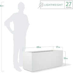 PolyStone Milan Tall Modern Outdoor/Indoor Rectangular Trough Planter, 46" L X 17" W X 19" H, Lightweight, Heavy Duty