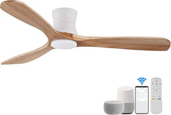 52 "Smart Low Profile ceiling Fans with Lights Remote,Quiet DC Motor,Outdoor Indoor Flush Mount Fan,Control WIFIAle