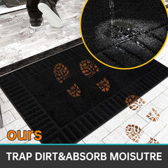 Door-Mat Non-Slip Front Doormat Entrance Mats for Front Door Entry Resist Dirt Washable Doormat Absorbent Entryway Door Mat
