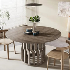 41” Round Wooden Dining Table – Modern Kitchen Table for 4-6 People