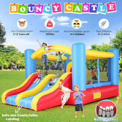 Bounce House for Kids 3-10 12.6FTx9FT Inflatable Bounce House with Double Slide Obstacle Bouncer Indoor/Outdoor Bouncy House