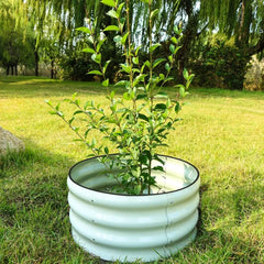 3 Pcs 2x2x1ft Round Galvanized Raised Garden Bed Kit Outdoor, Metal Planter Box for Planting Plants Vegetables, White