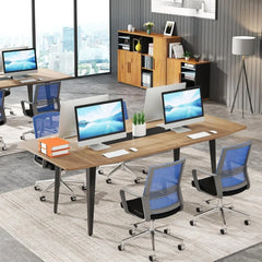 6FT Conference Table, 70.86L x 35.43W x 29.52H Inches Boat Shaped Meeting Table, Modern Seminar Table