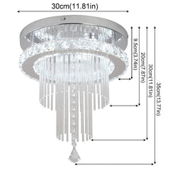 Crystal Chandelier Chrome Ceiling Lamps Led Flush Mount Stainless Steel Fixture Aisle Light Lustre Dining Room Living Room Decor