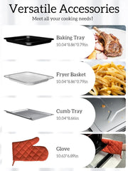 Air Fryer Toaster Oven Combo, 12.6 QT Stainless Steel Airfryer 10 in 1, Convection Oven Countertop 450°F, Non-Toxic for Bake, Ro