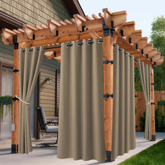 2/4PCS Waterproof Outdoor Curtains, UV Protection, Thermal Insulation, Sun Blocking, Grommet Top for Porch, Pergola, Cabana