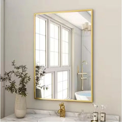Rectangle Wall Mirror,Aluminum Frame Vanity Mirror for Entryway, Living Room, Bedroom Bathroom, Hangs Horizontally or Vertically