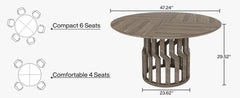 41” Round Wooden Dining Table – Modern Kitchen Table for 4-6 People