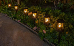 Outdoor Solar Candle Light, Flashing Decorative Lantern, Post Light, Waterproof, 6-Piece