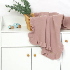 Knitted Baby Swaddle Blanket for New Born Babies Accessories Ruffle Stroller Blanket Bedding items Infant Nap Bed Cover Albedo