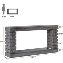 70.8-Inch Long Console Table, Wood Entryway Table with Storage, Narrow Sofa Table for Living Room Entryway Hallway