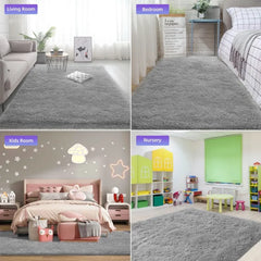 Shag Area Rug, 8' x 10' Soft Fluffy Area Rugs for Living Room Bedroom Kids Room Decor Carpet,